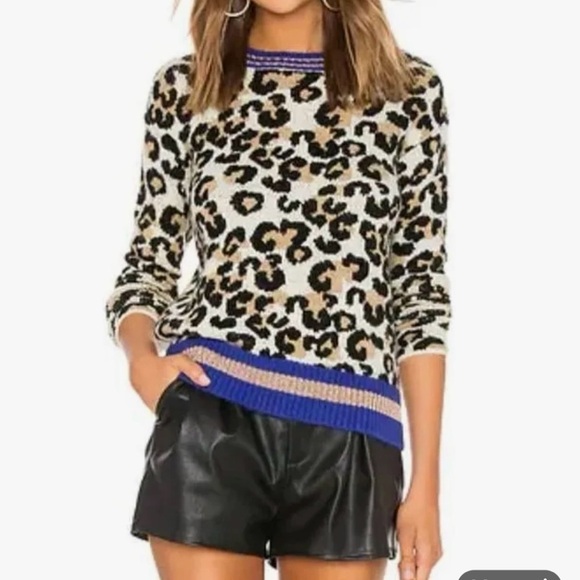 cliche Sweaters - Women's CLICHE leopard print thick wool blend sweater